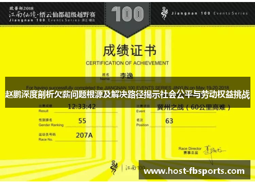 赵鹏深度剖析欠薪问题根源及解决路径揭示社会公平与劳动权益挑战